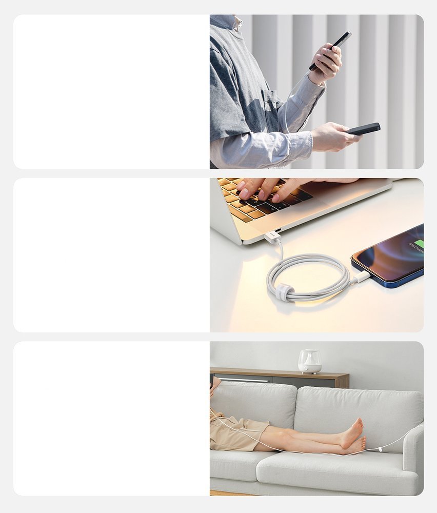 BASEUS Baseus Superior USB-A till Lightning kabel 1.5m - Vit