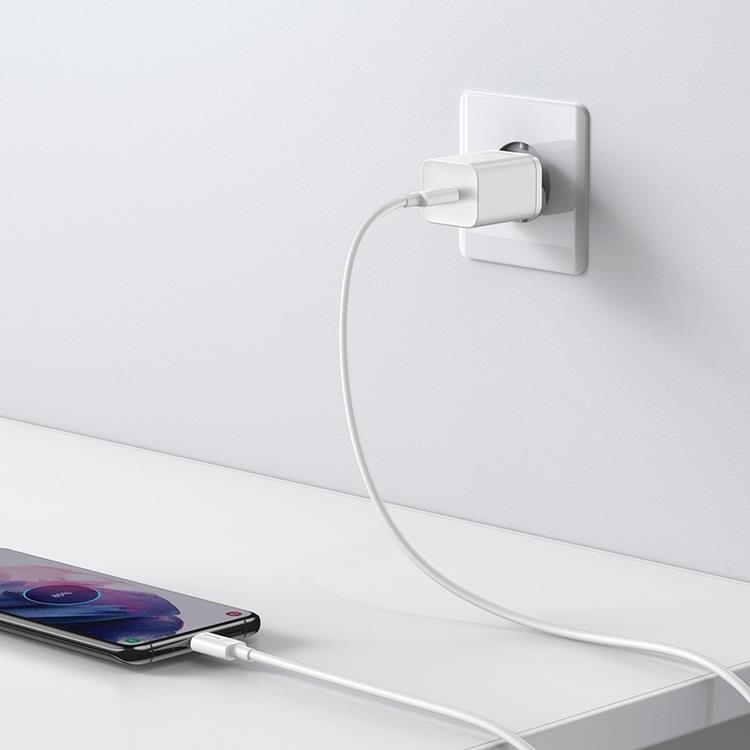 BASEUS Baseus EU Super Väggladdare USB Type-C Kabel 1m 25W - Vit