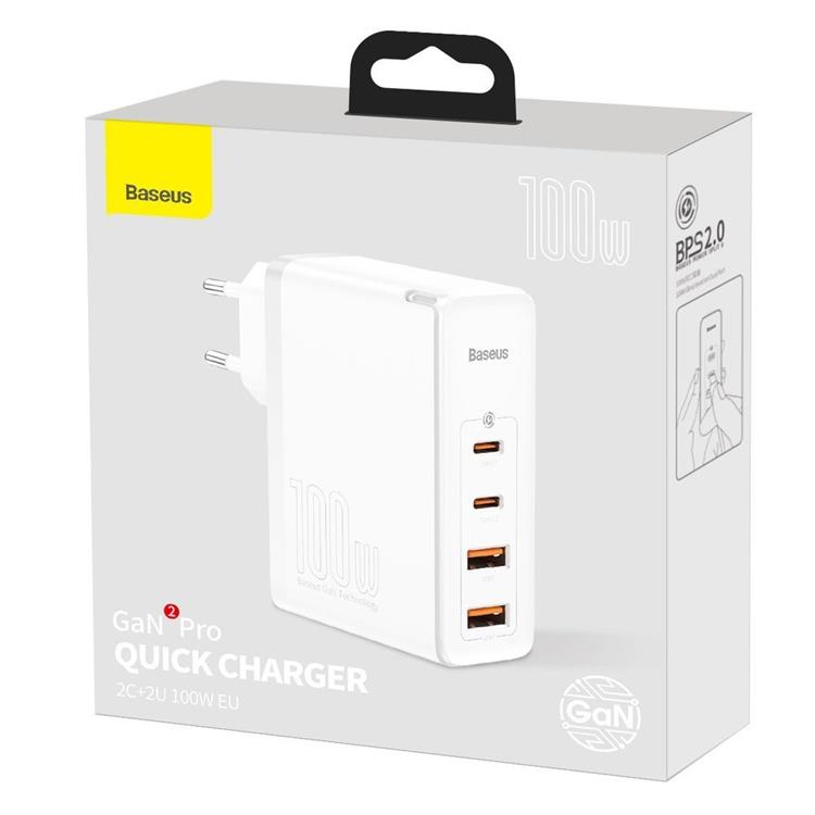 BASEUS Baseus GaN2 Pro Fast Väggladdare USB Type-C 100W - Vit