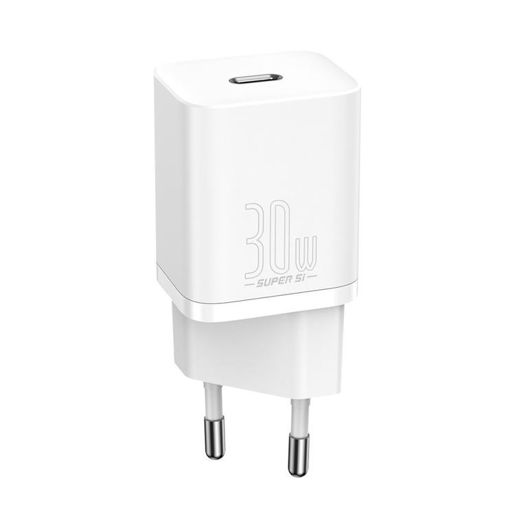 BASEUS Baseus Super Si 1C Väggladdare USB-C 30 W - Vit