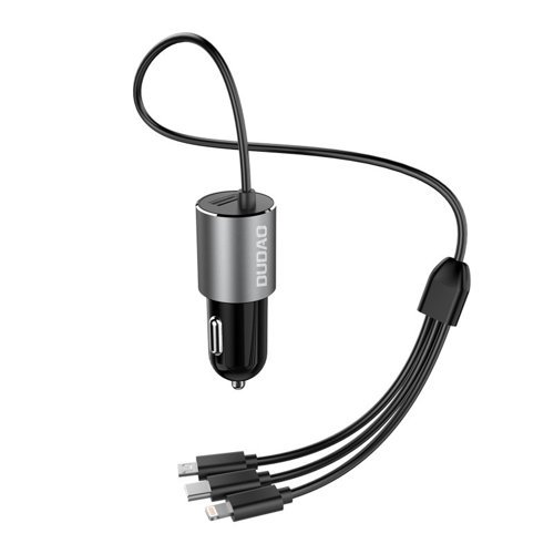 Dudao Dudao Billaddare 3in1 Micro USB-C Lightning Kabel 1m - Svart