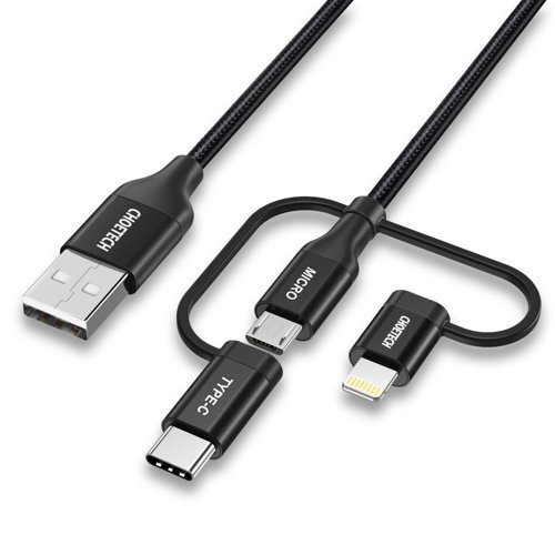 Choetech Choetech 3in1 USB-A till USB-C Lightning microUSB kabel 1.2m