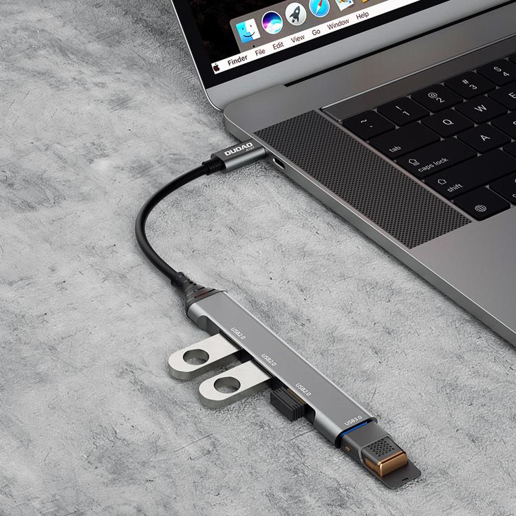 Dudao Dudao 4in1 HUB USB-C Till 4x USB-A - Svart