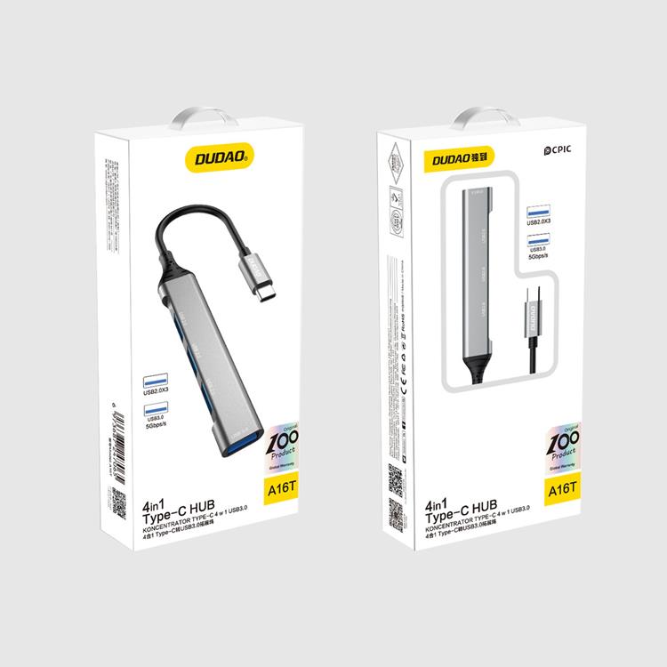 Dudao Dudao 4in1 HUB USB-C Till 4x USB-A - Svart