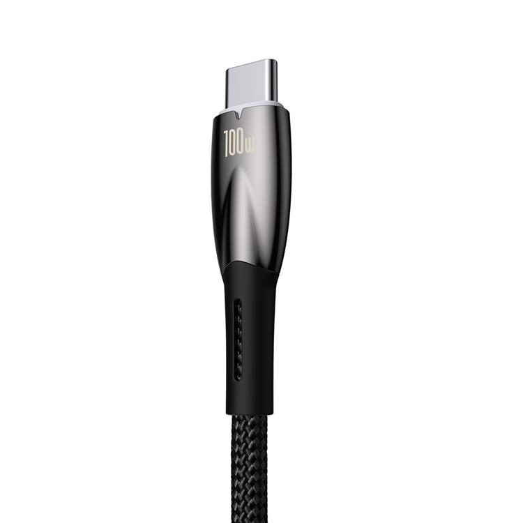 BASEUS Baseus Glimmer USB-C till USB-A kabel 100W 2m - Svart