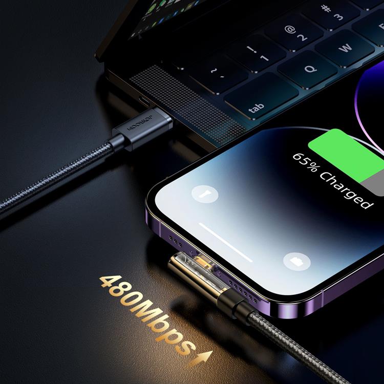 Joyroom Joyroom Angled USB-C till Lightning kabel 20W 1.2m - Svart