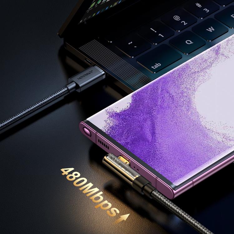 Joyroom Joyroom Angled USB-C till USB-C kabel 100W 1.2m - Svart