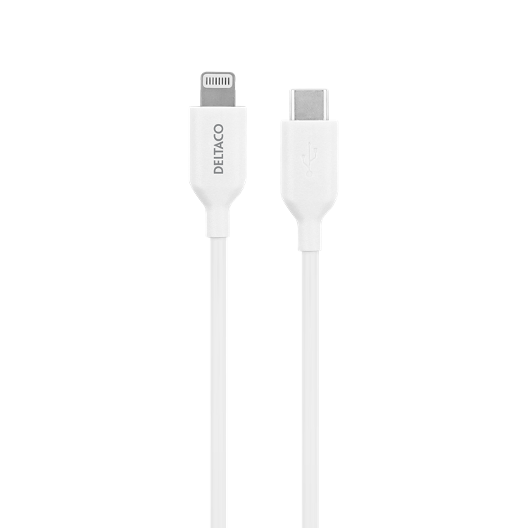 UTGATT1 Deltaco USB-C Till Lightning Kabel 2m - Vit