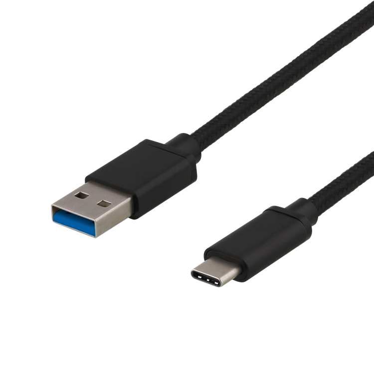 UTGATT1 Deltaco Gen1 USB-A till USB-C 3A 60W Kabel 1m - Svart