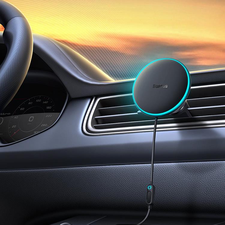 BASEUS Baseus Billaddare USB-C 25W Trådlös MagSafe 15W - Svart