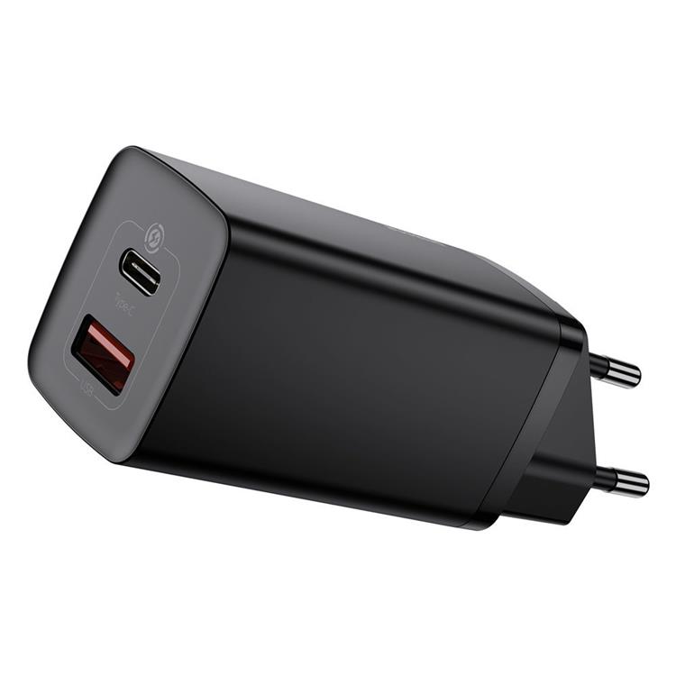 BASEUS Baseus GaN2 Väggladdare USB Till USB-C 65W - Svart
