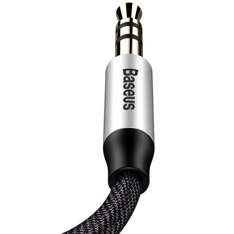 BASEUS Baseus Stereo AUX Audio 3.5 mm Male Mini Jack 1m Silver/Svart