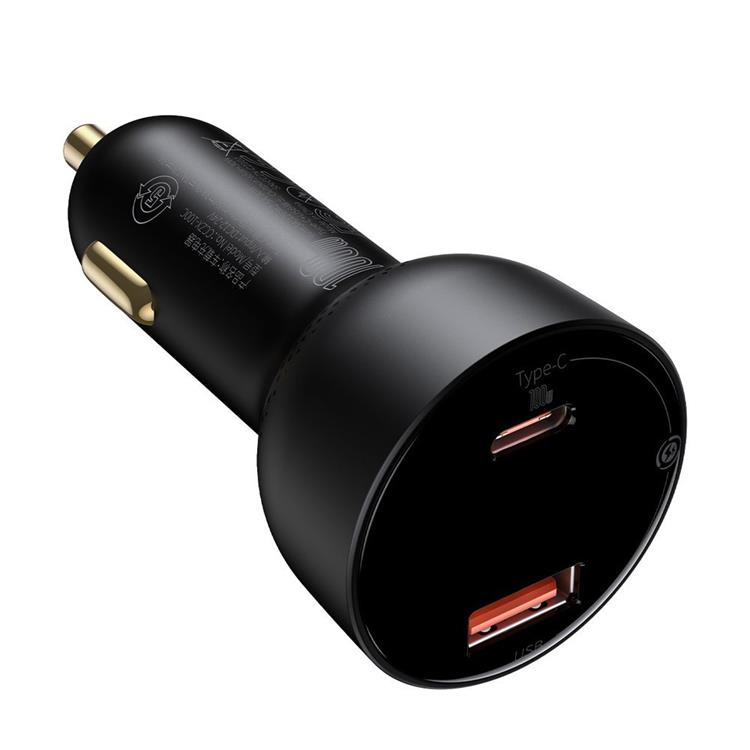 BASEUS Baseus Superme Billaddare USB Till USB-C 100W - Svart