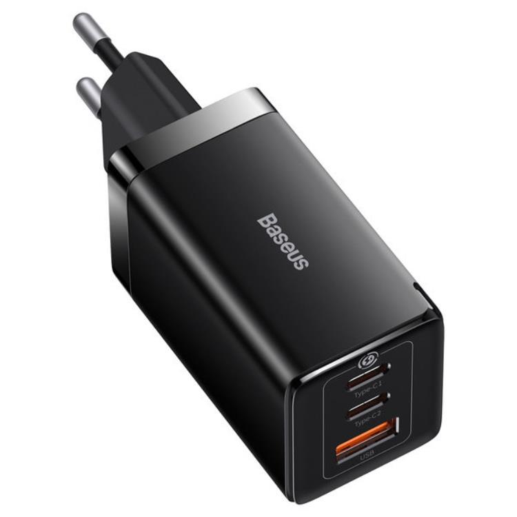 BASEUS Baseus Väggladdare 65W USB/2xUSB-C USB-C Kabel 100W - Svart
