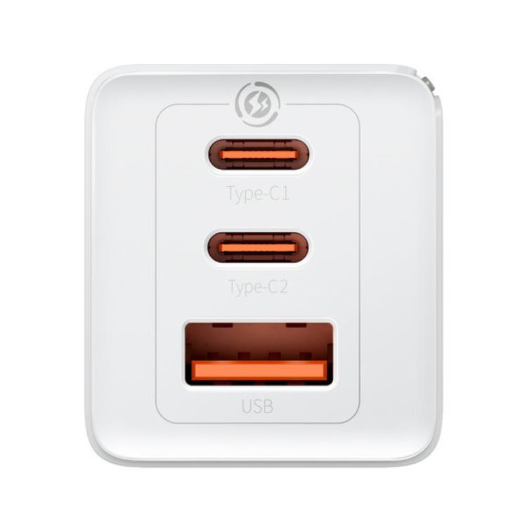 BASEUS Baseus Väggladdare 65W USB/2xUSB-C USB-C Kabel 100W - Vit