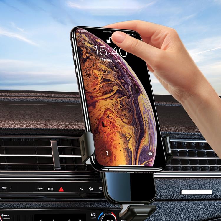 Choetech Choetech Bilhållare Till Luftventil Med Trådlös Laddare Magnetic Tips - Svart