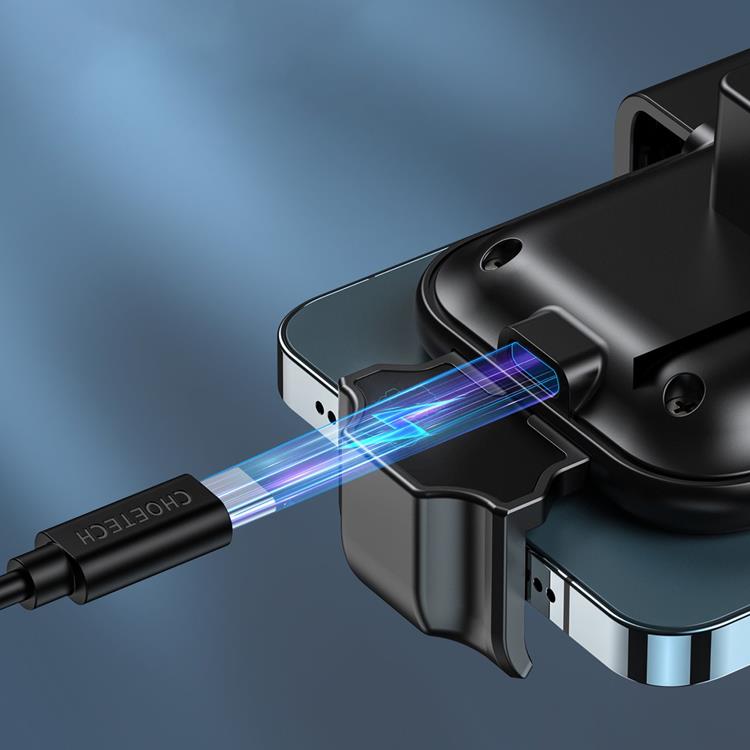 Choetech Choetech Bilhållare Till Luftventil Med Trådlös Laddare Magnetic Tips - Svart
