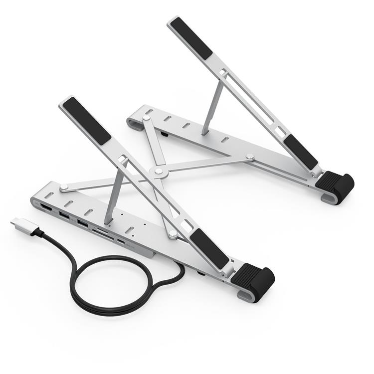 Choetech Choetech 7in1 Multifunctional HUB USB-C Till Laptop Stativ - Svart