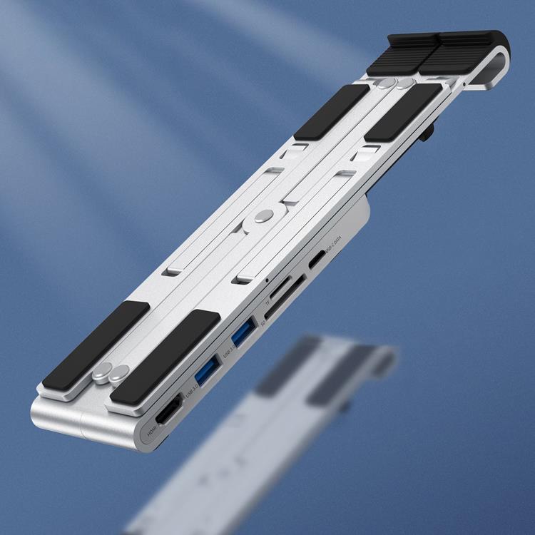 Choetech Choetech 7in1 Multifunctional HUB USB-C Till Laptop Stativ - Svart