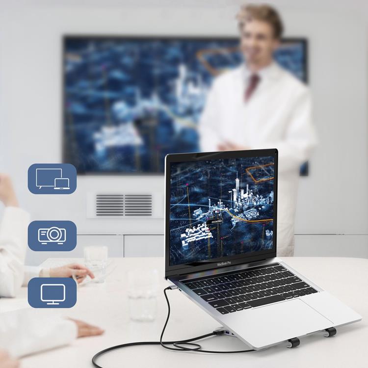 Choetech Choetech 7in1 Multifunctional HUB USB-C Till Laptop Stativ - Svart