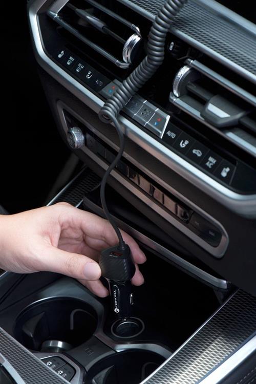 Forcell Forcell Billaddare USB 18W Till Lightning Kabel 20W - Svart