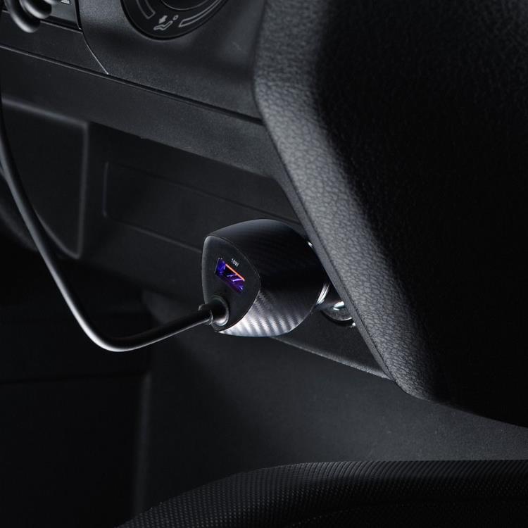 Forcell Forcell Billaddare USB 18W Till Typ-C Kabel 20W - Svart