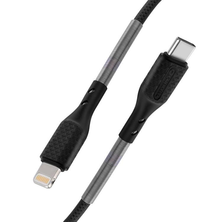 Forcell Forcell Carbon USB-C till Lightning kabel 27W 1m - Svart