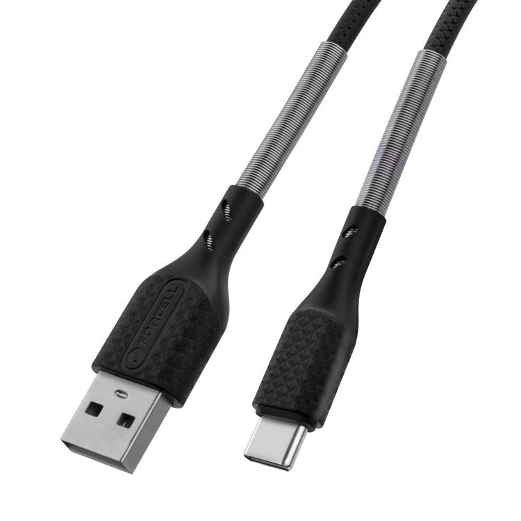 Forcell Forcell Kol USB-C till USB-A kabel 1m - Svart