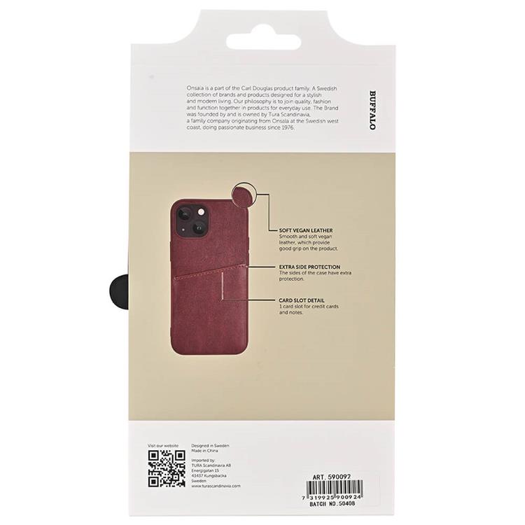 BUFFALO Buffalo iPhone 13 Mini Skal 1 Korthållare - Brun