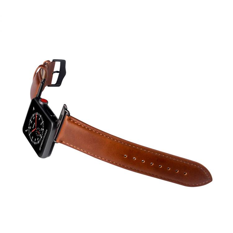 BUFFALO BUFFALO äkta läder Apple Watch 4/5/6/7/8/SE (42/44/45mm) Armband - Brun