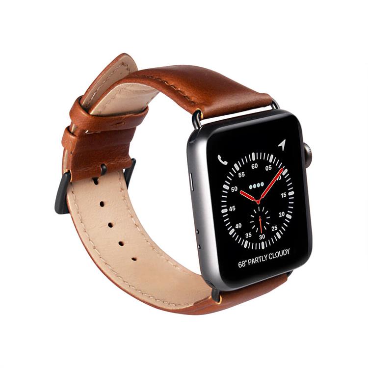 BUFFALO BUFFALO äkta läder Apple Watch 2/3/4/5/6/7/SE (41/40/38mm) Armband - Brun