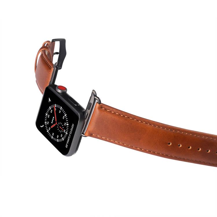 BUFFALO BUFFALO äkta läder Apple Watch 2/3/4/5/6/7/SE (41/40/38mm) Armband - Brun