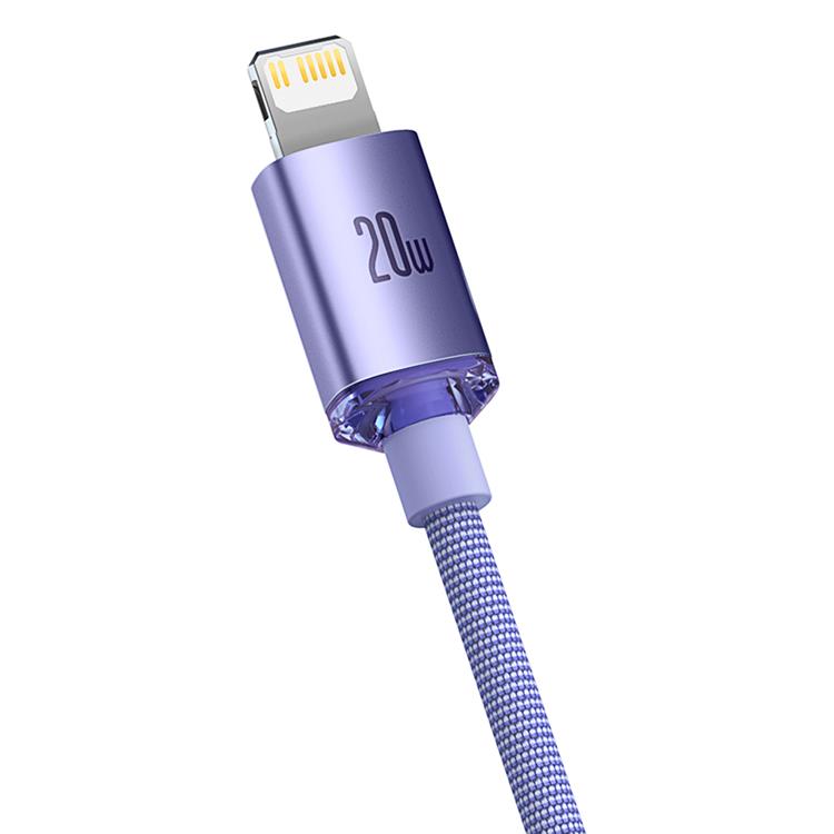 BASEUS Baseus Crystal USB-C till Lightning kabel 20W 2m - Lila