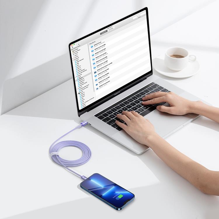 BASEUS Baseus Crystal USB-C till Lightning kabel 20W 2m - Lila