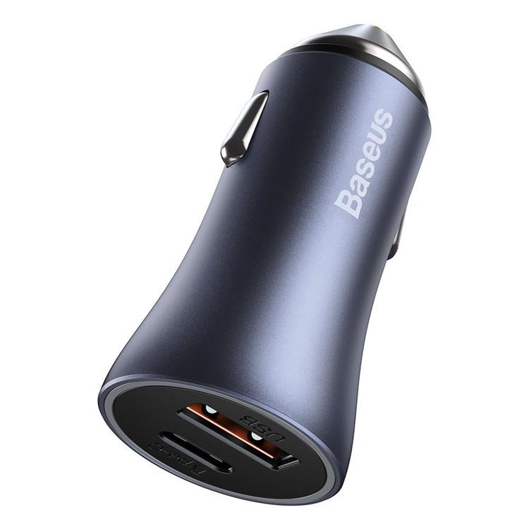 BASEUS Baseus Golden Billaddare USB/USB-C 40 W USB-C Kabel - Grå