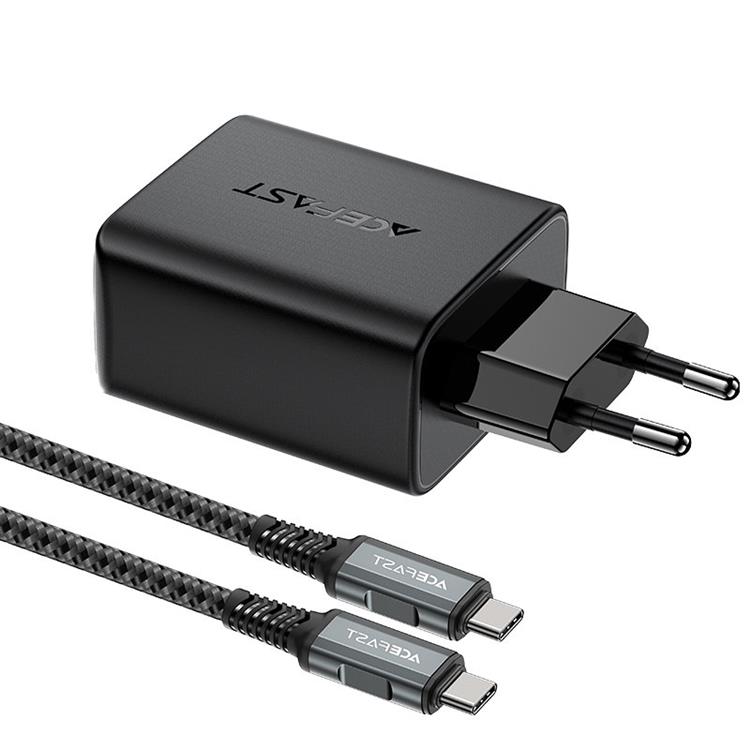 Acefast Acefast 2in1 Väggladdare 65W USB-A till USB-C till HDMI till USB-C Kabel - Svart