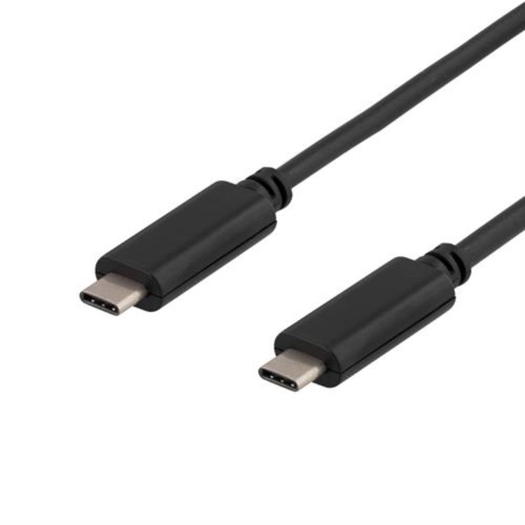 UTGATT1 Deltaco USB-C till USB-C Kabel 0.25m - Svart