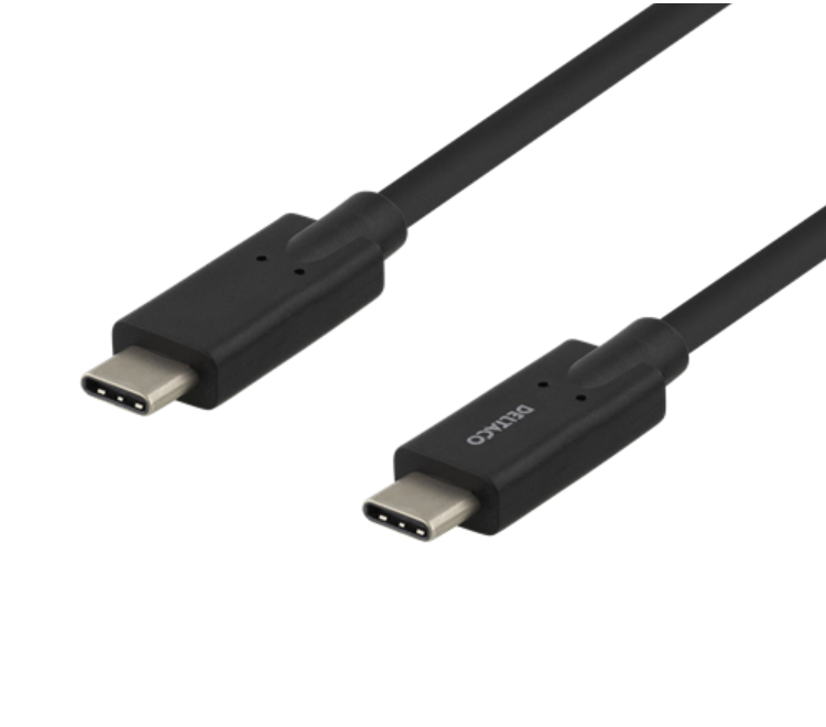 UTGATT1 Deltaco USB-C till USB-C Kabel 2 m - Svart