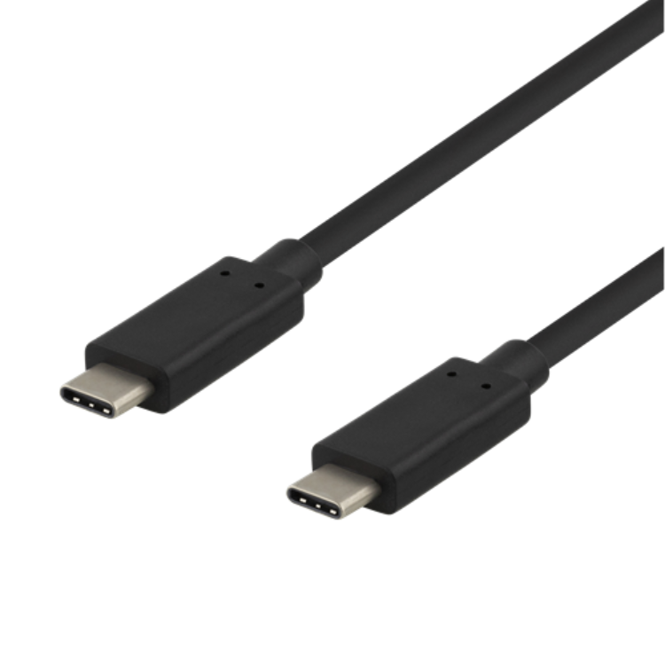 UTGATT1 Deltaco USB-C till USB-C Kabel 60W 0.5m - Svart