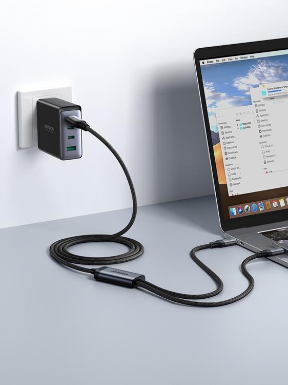 Joyroom Joyroom 2in1 USB-C till Lightning kabel 100W 1.5m - Svart