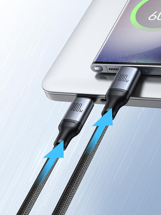 Joyroom Joyroom 2in1 USB-C till USB-C kabel 100W 1.5m - Svart