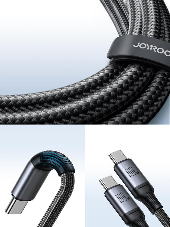 Joyroom Joyroom 2in1 USB-C till USB-C kabel 100W 1.5m - Svart