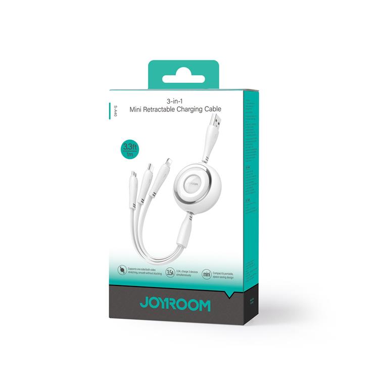Joyroom Joyroom 3in1 USB-A till USB-C Lightning microUSB kabel 1m