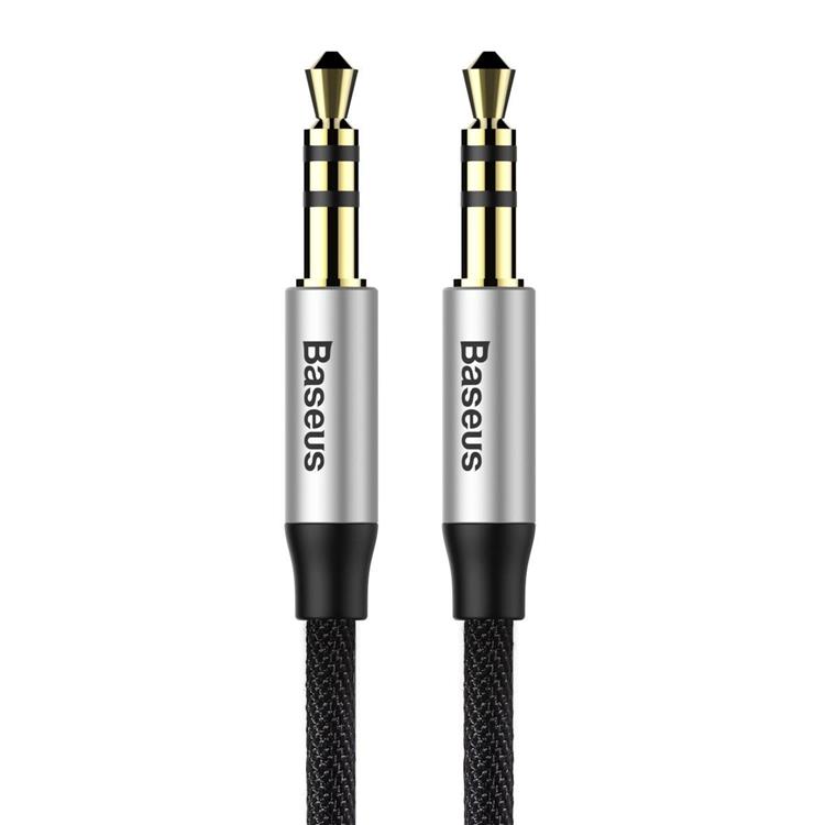 BASEUS Baseus Stereo AUX Audio 3.5 mm Male Mini Jack - Silver/Svart
