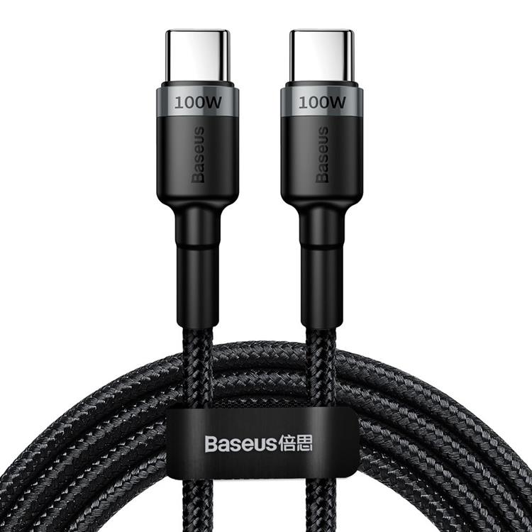 BASEUS Baseus Nylon USB-C till USB-C kabel 100W 2m - Grå