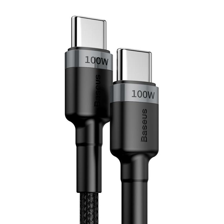 BASEUS Baseus Nylon USB-C till USB-C kabel 100W 2m - Grå