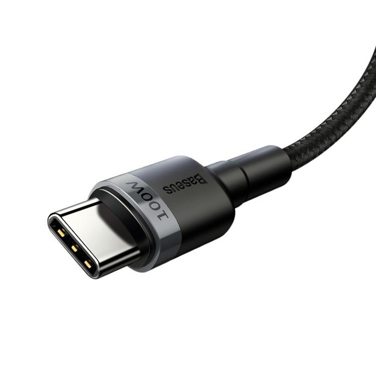 BASEUS Baseus Nylon USB-C till USB-C kabel 100W 2m - Grå