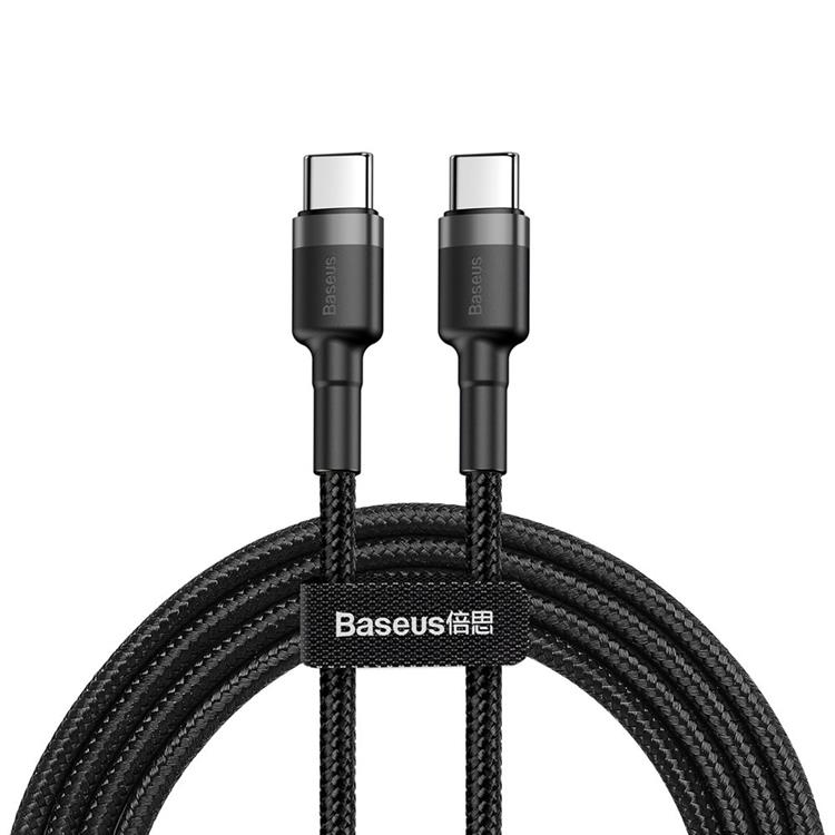 BASEUS Baseus PD USB-C till USB-C kabel 60W 1M - Svart/Grå
