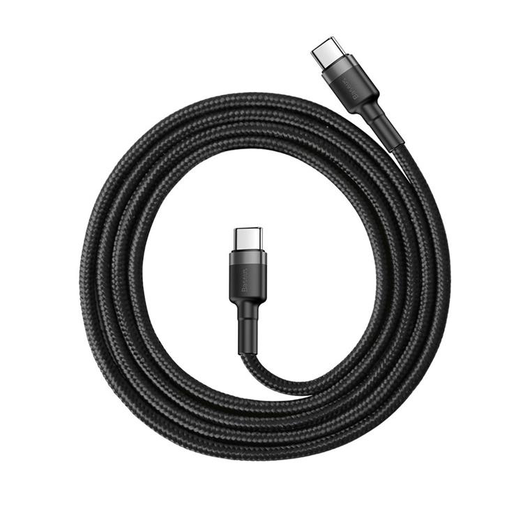 BASEUS Baseus PD USB-C till USB-C kabel 60W 1M - Svart/Grå