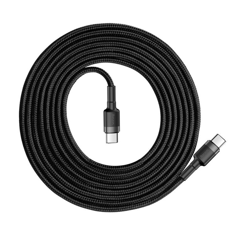 BASEUS Baseus PD USB-C till USB-C kabel 60W 2m - Svart/Grå